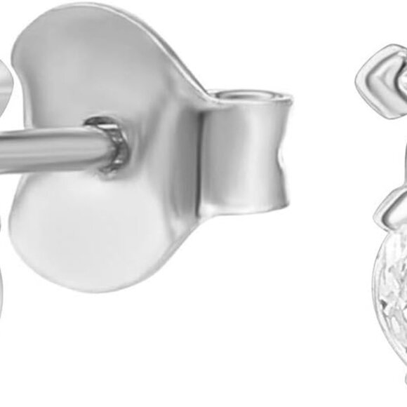 14K Gold Plated Dainty Stud Earrings for Women - Sterling Silver Posts Earrings - Picture 1 of 5